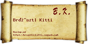 Brösztl Kitti névjegykártya