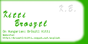 kitti brosztl business card