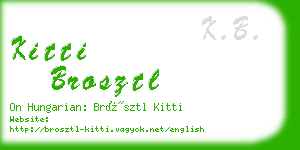 kitti brosztl business card